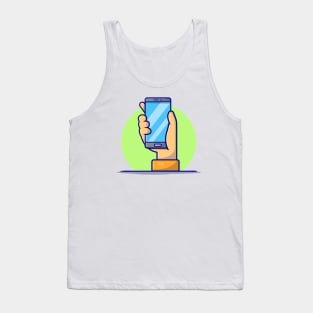 Hand Phone Cartoon Vector Icon Illustration Tank Top